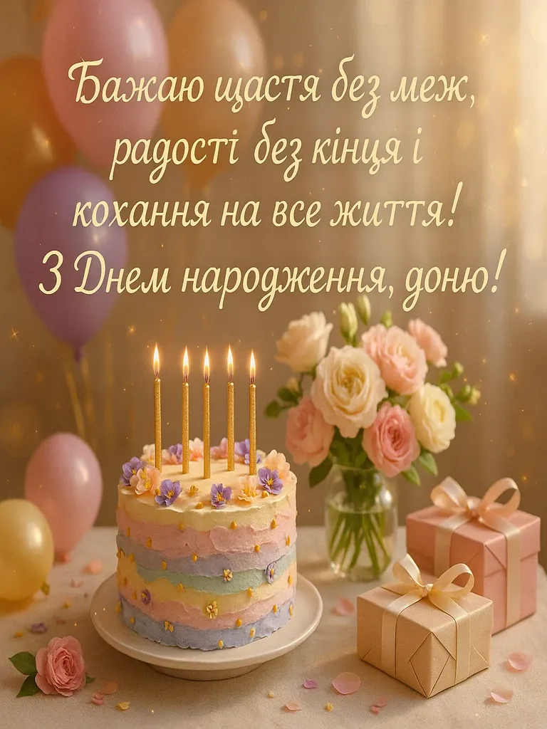 Привітання з днем народження доньці