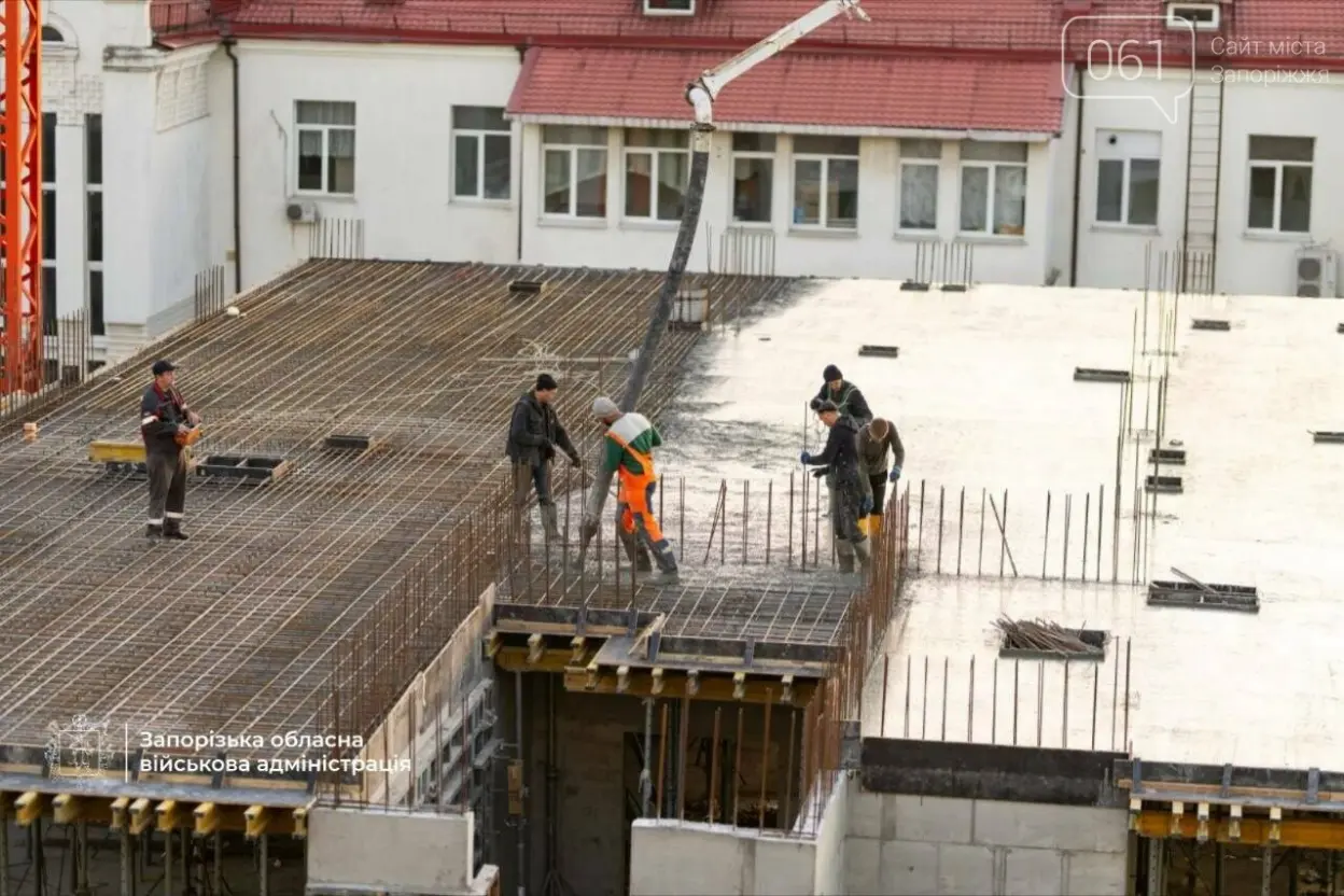 У Запоріжжі зводять сучасний хірургічний корпус дитячої лікарні з укриттям: роботи виконані майже наполовину