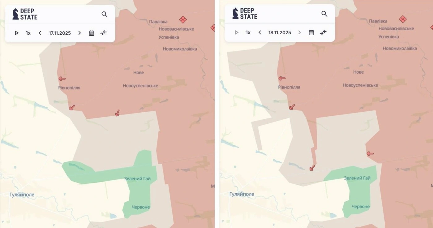 DeepState фіксує нове просування російських сил біля кількох сіл у Запорізькій області