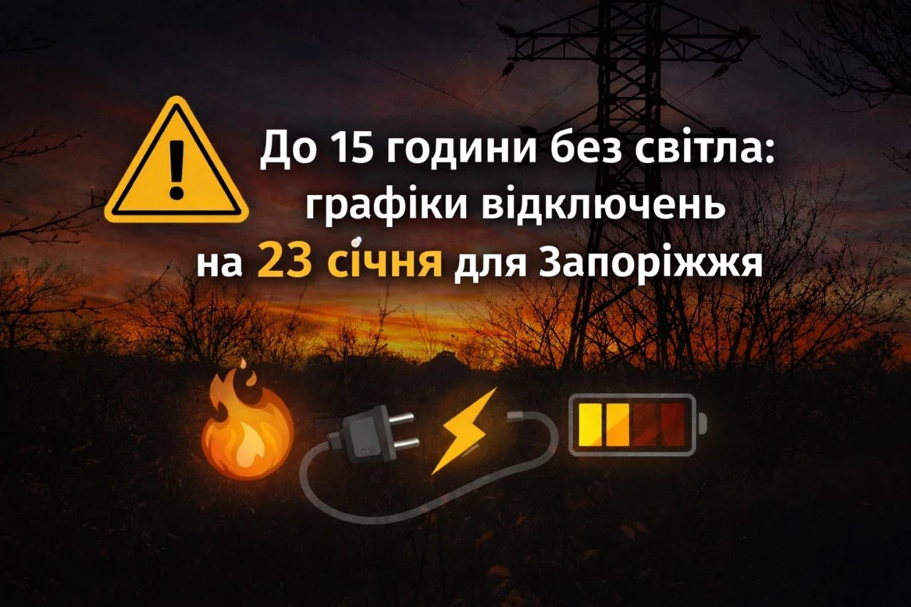 Запоріжжя готується до нових вимкнень: оголошено графік на 23 січня