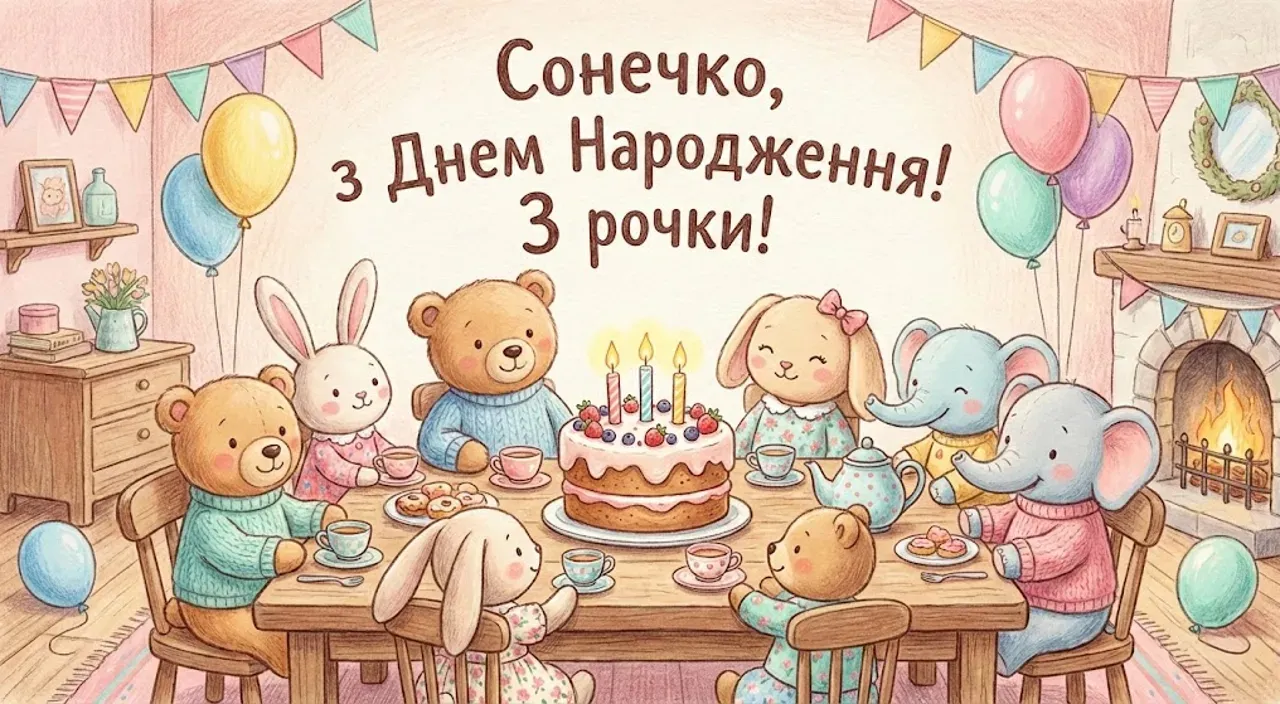 Привітання з днем народження на 3 роки