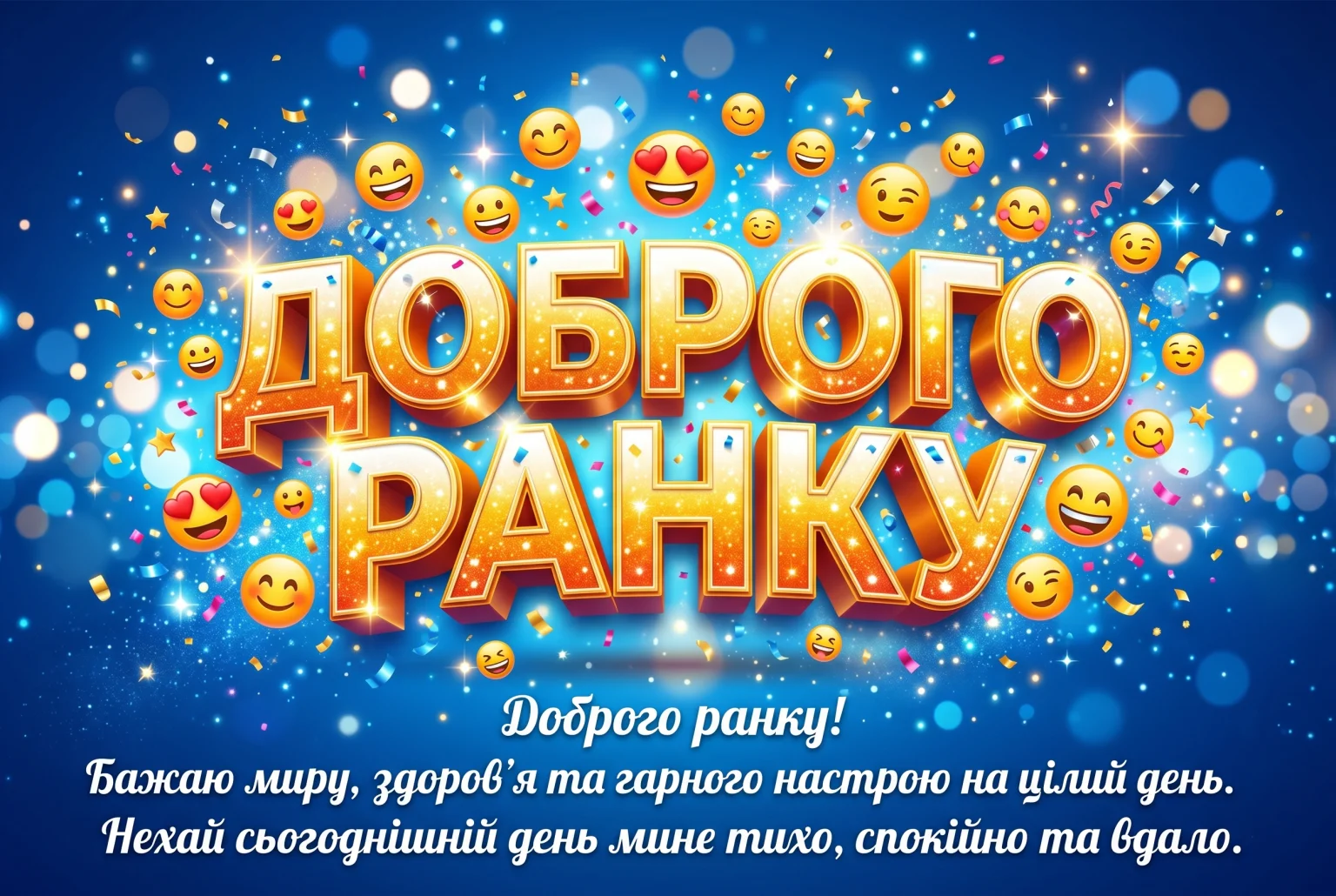 Смайлики доброго ранку: яскраві листівки та позитивні побажання для гарного настрою