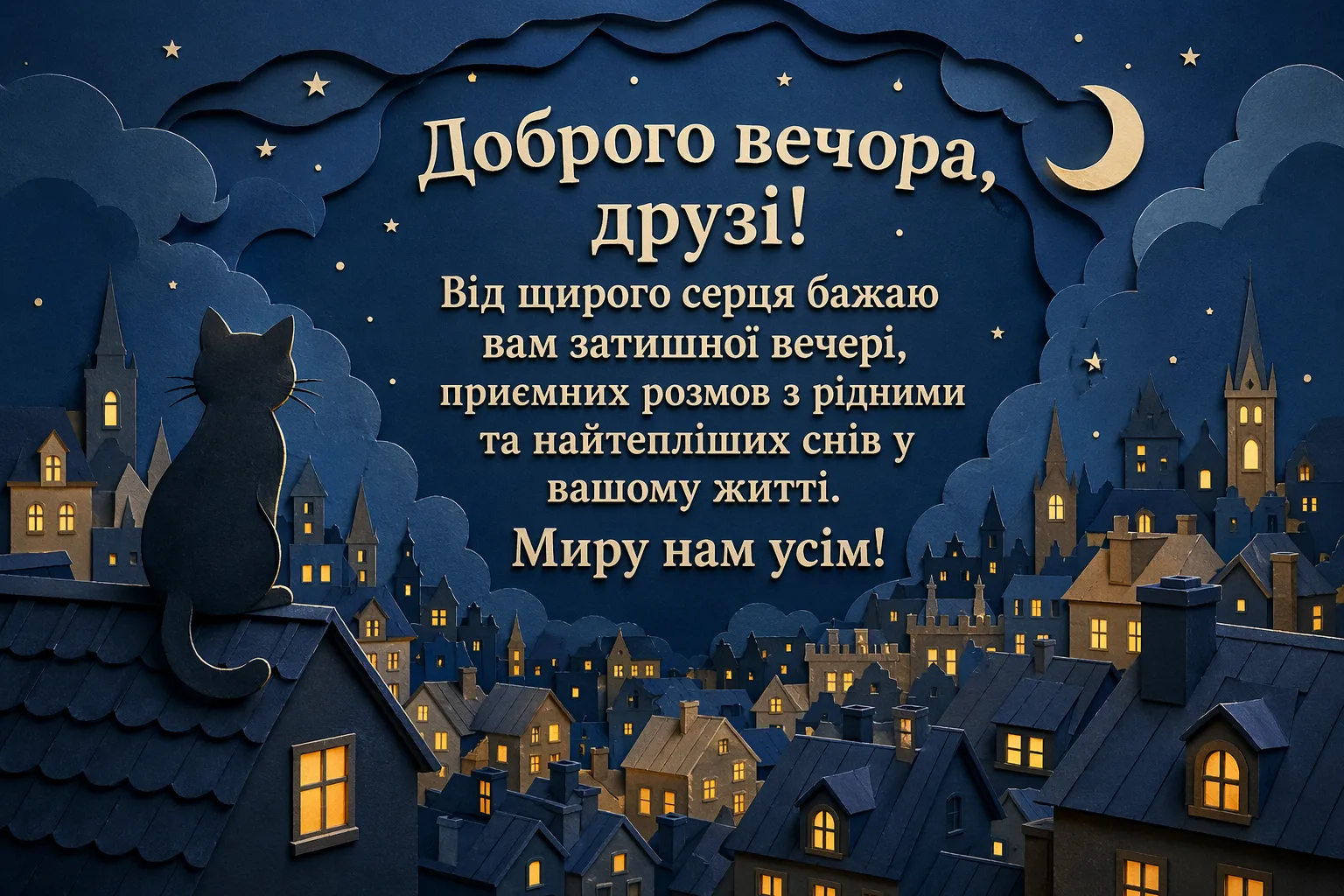 Доброго вечора, друзі: найтепліші картинки та душевні побажання для затишного відпочинку