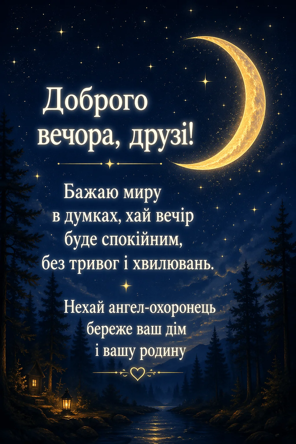 Доброго вечора, друзі: найтепліші картинки та душевні побажання для затишного відпочинку