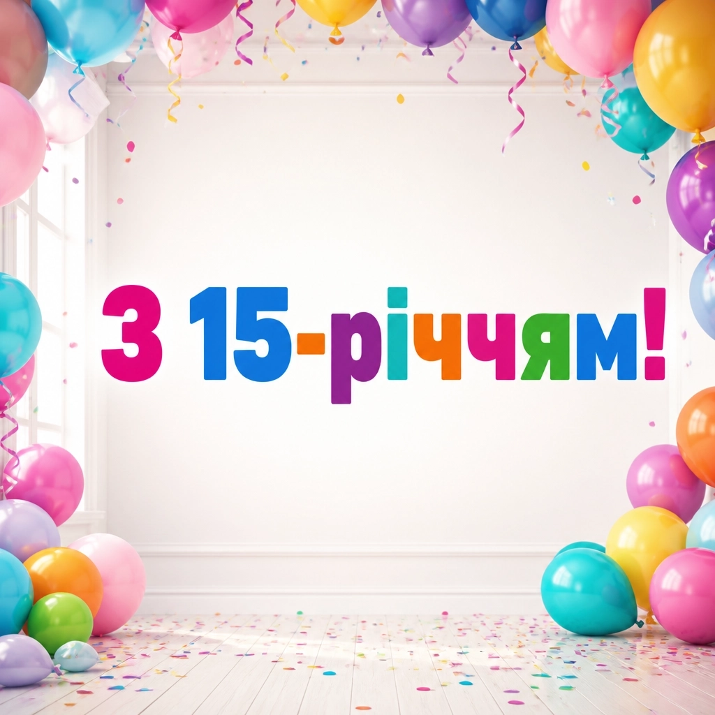 привітання з 15-річчям своїми словами