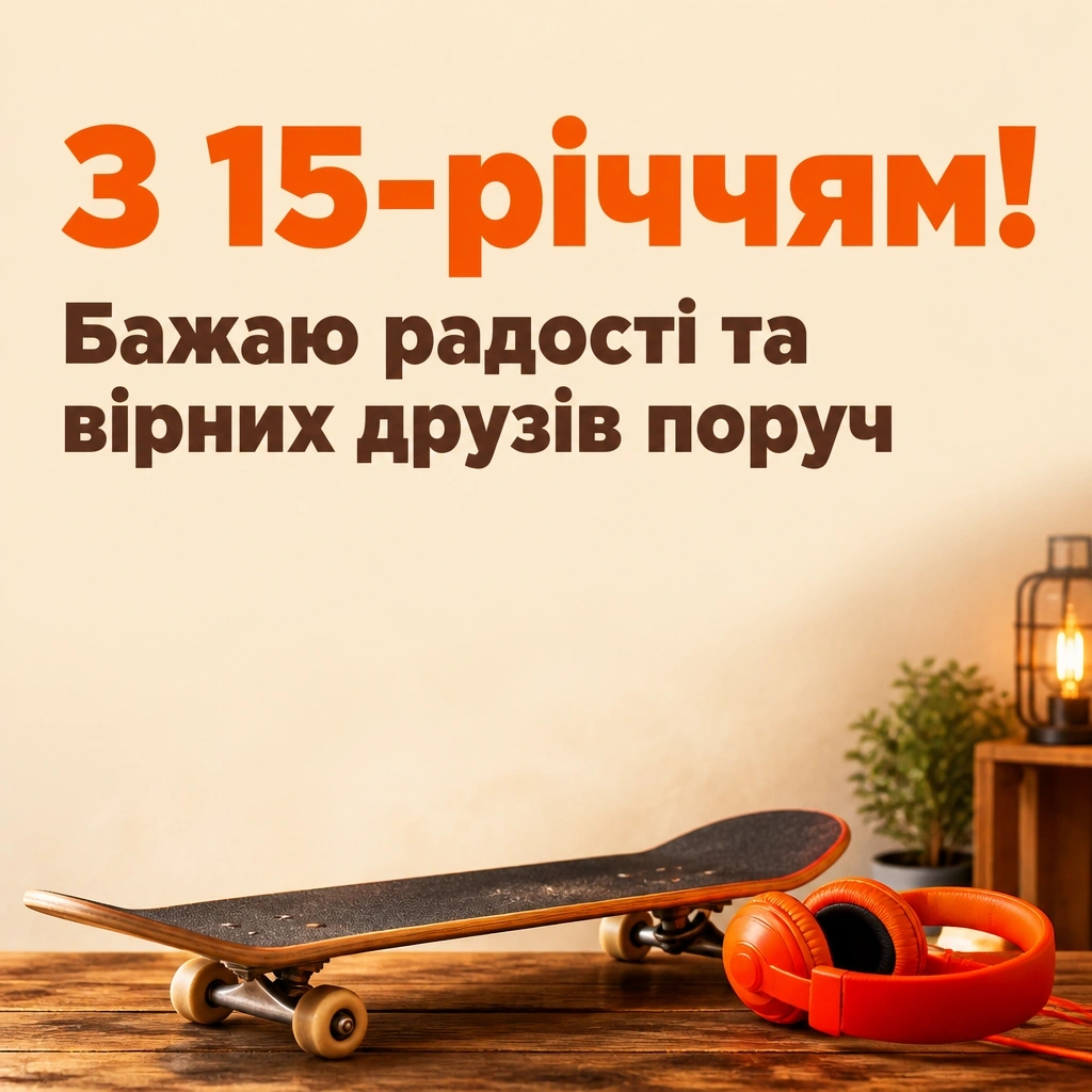 привітання з 15-річчям своїми словами