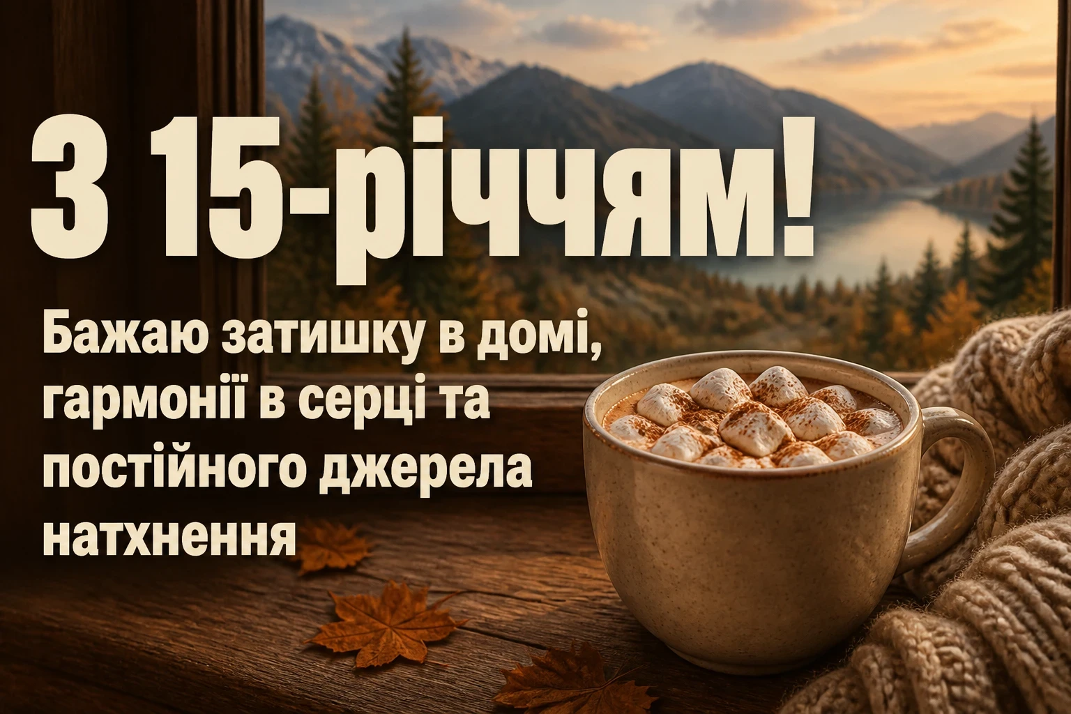 привітання з 15-річчям своїми словами