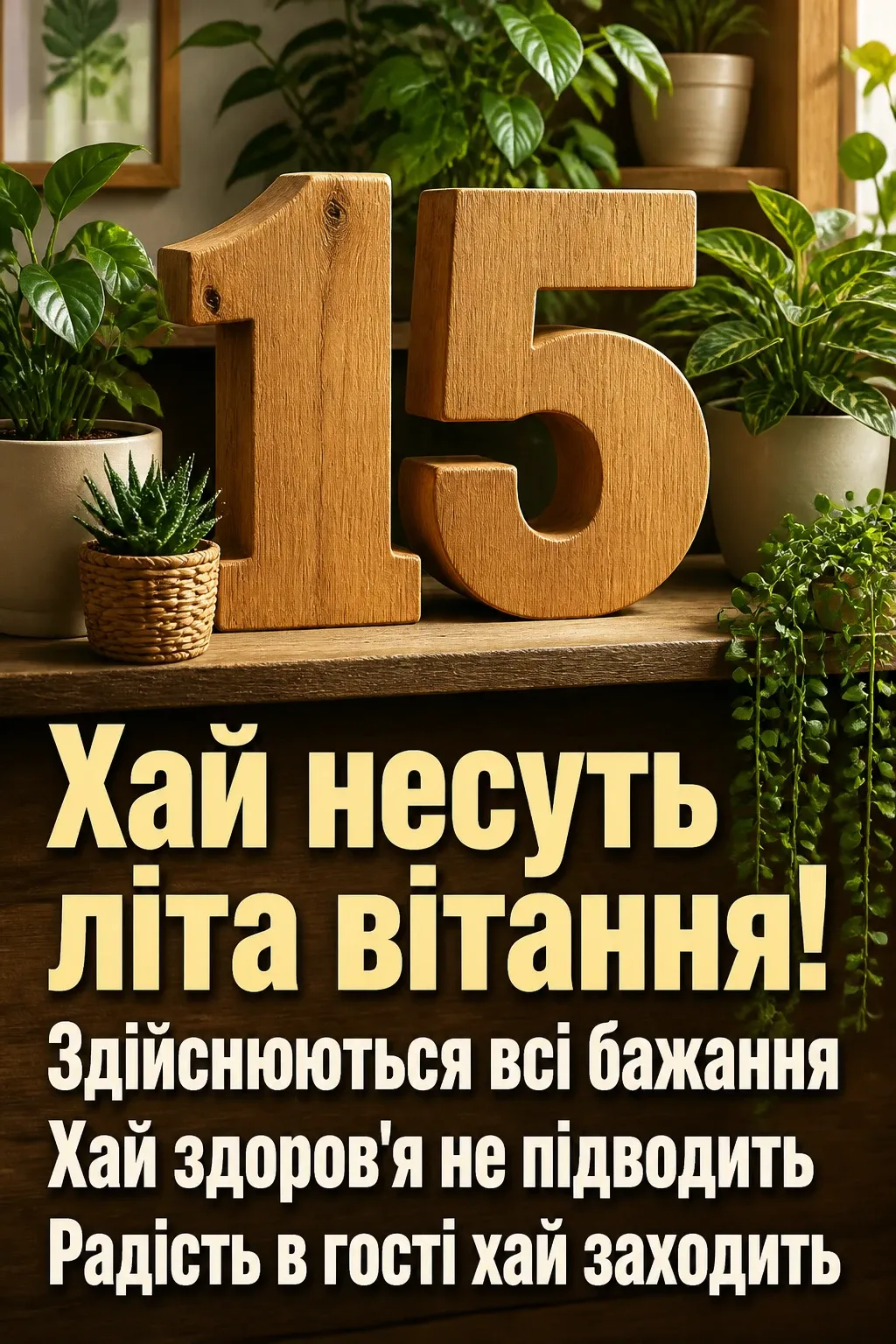 привітання з 15-річчям своїми словами