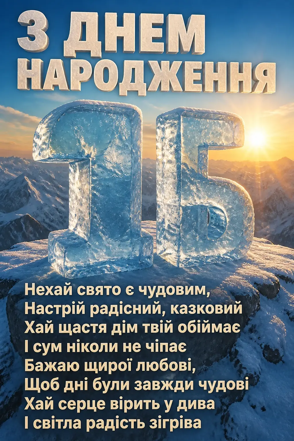 привітання з 15-річчям своїми словами