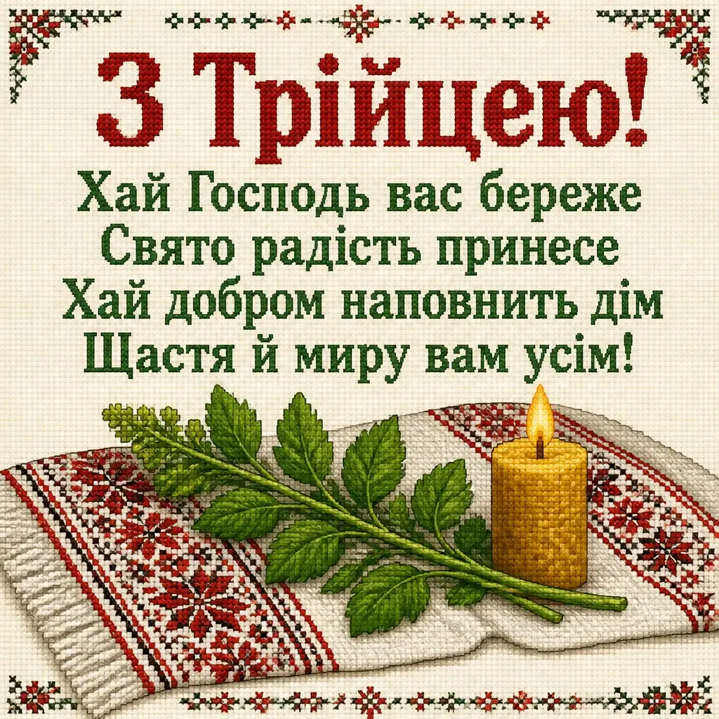 зеленими святами привітання з трійцею