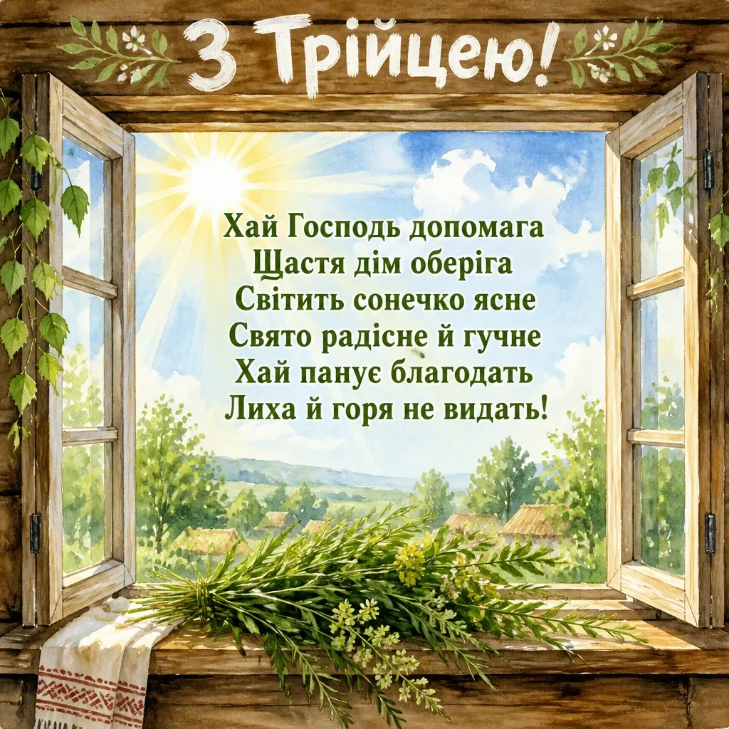 зеленими святами привітання з трійцею