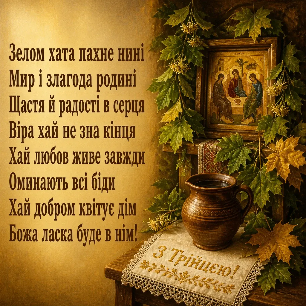 зеленими святами привітання з трійцею