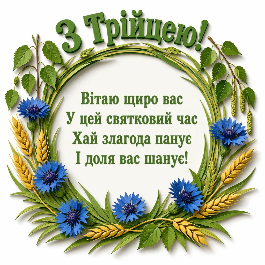 зеленими святами привітання з трійцею