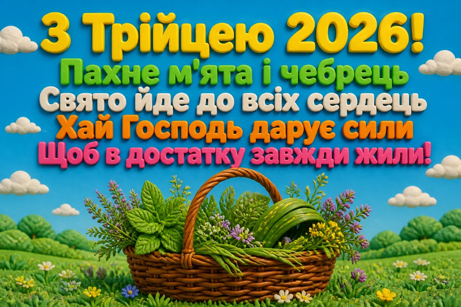 зеленими святами привітання з трійцею