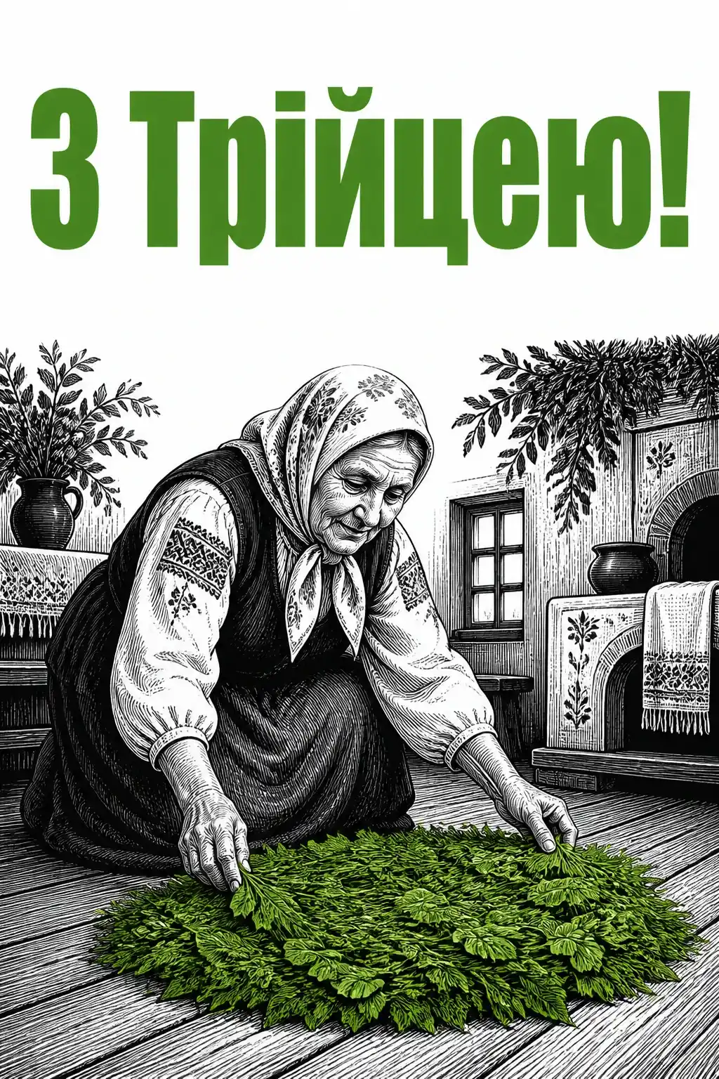 зеленими святами привітання з трійцею