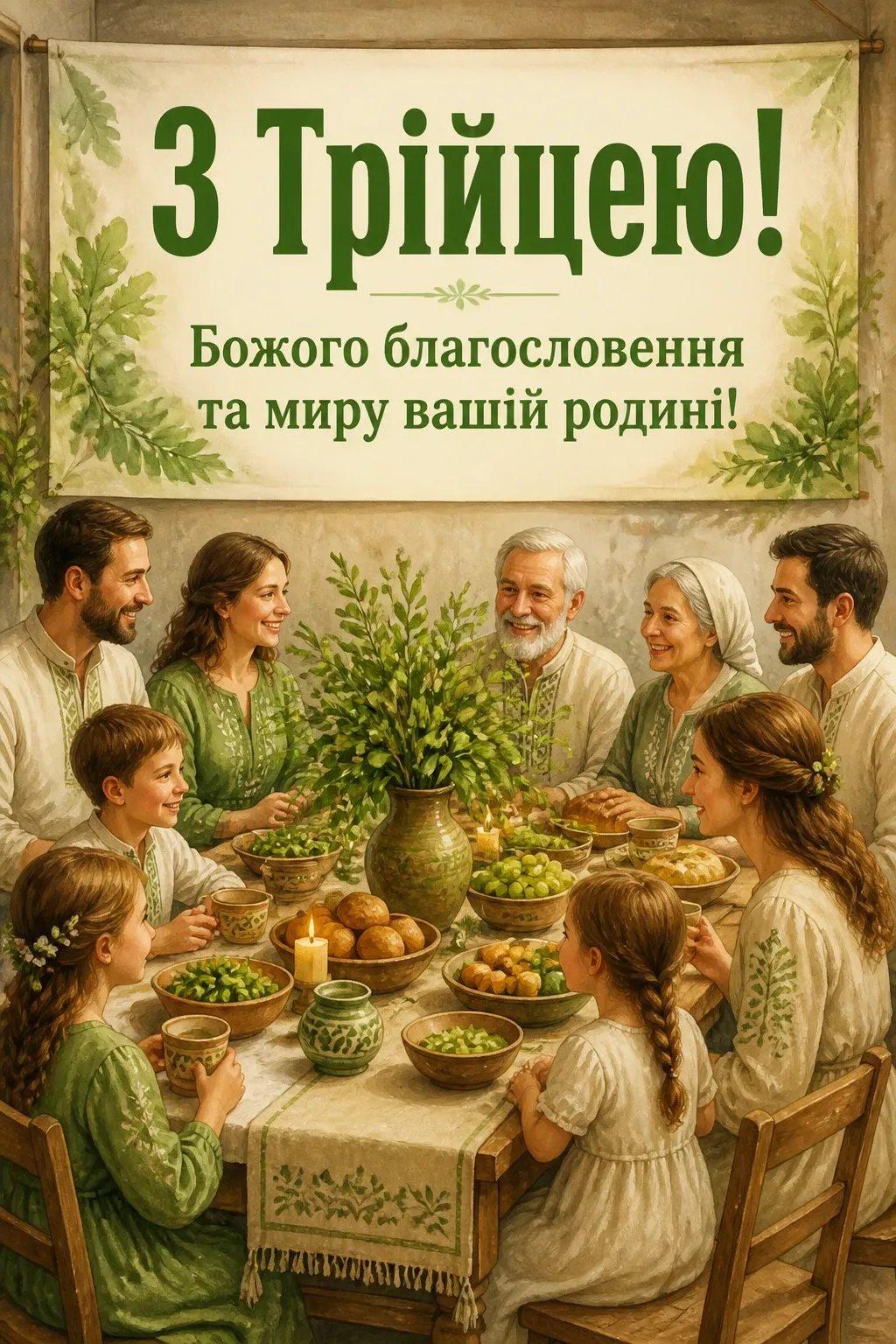 зеленими святами привітання з трійцею