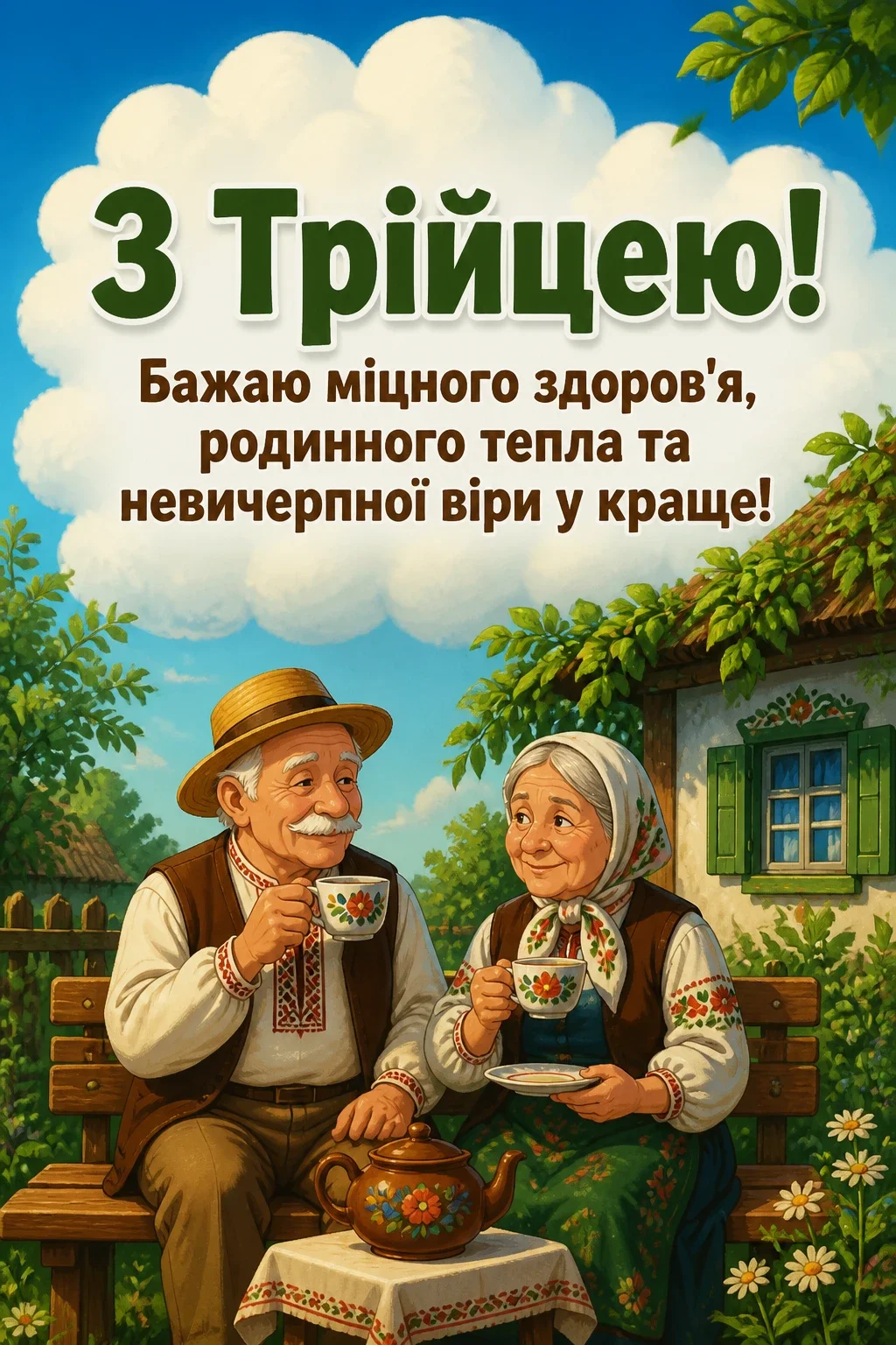 зеленими святами привітання з трійцею