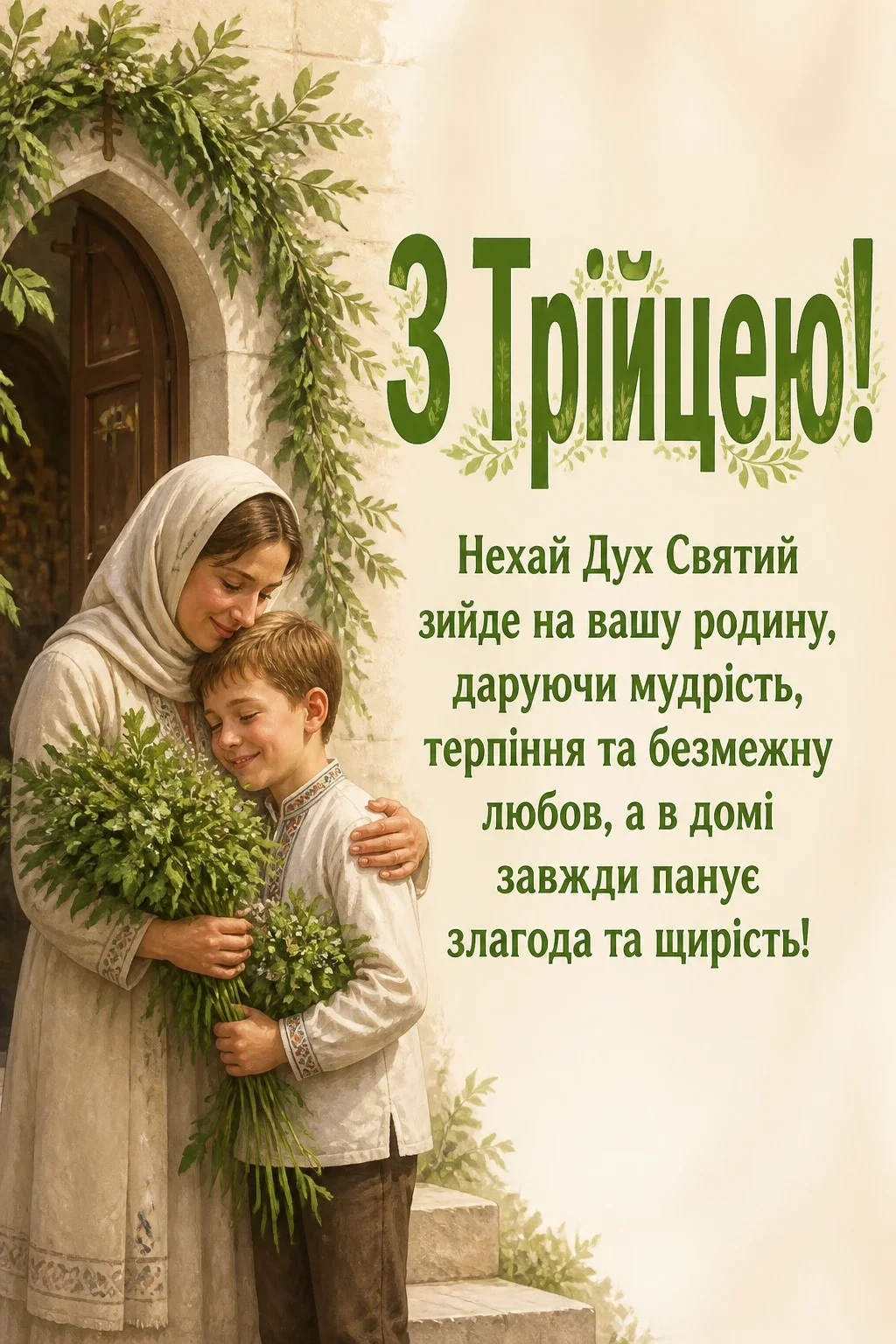 зеленими святами привітання з трійцею
