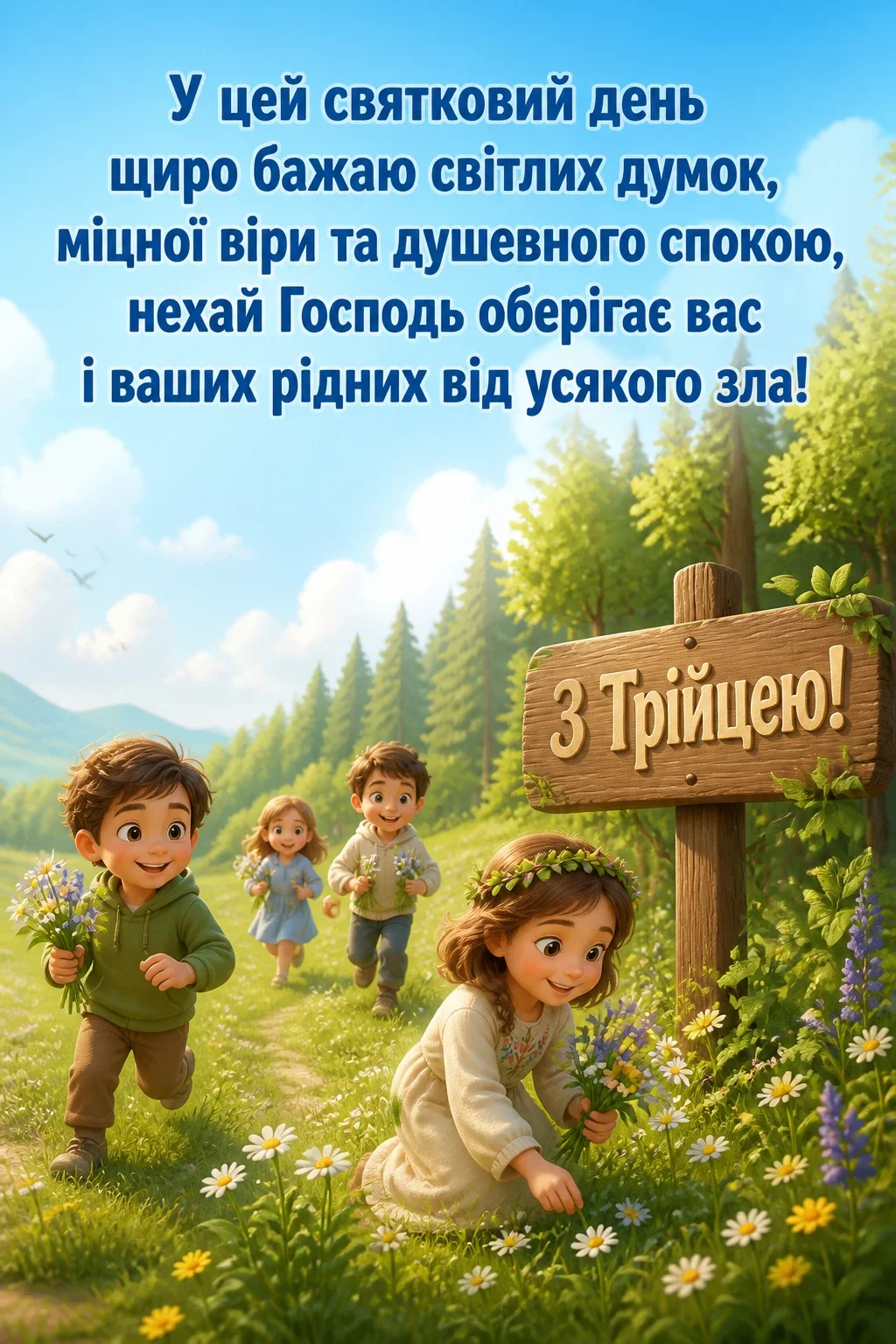 зеленими святами привітання з трійцею