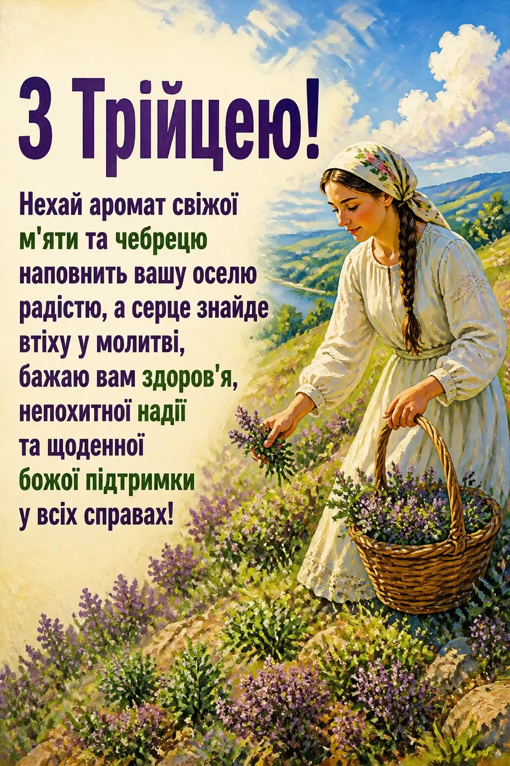 зеленими святами привітання з трійцею
