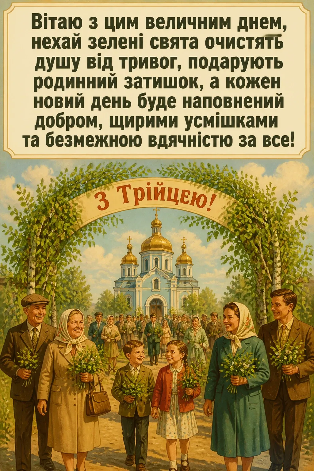зеленими святами привітання з трійцею