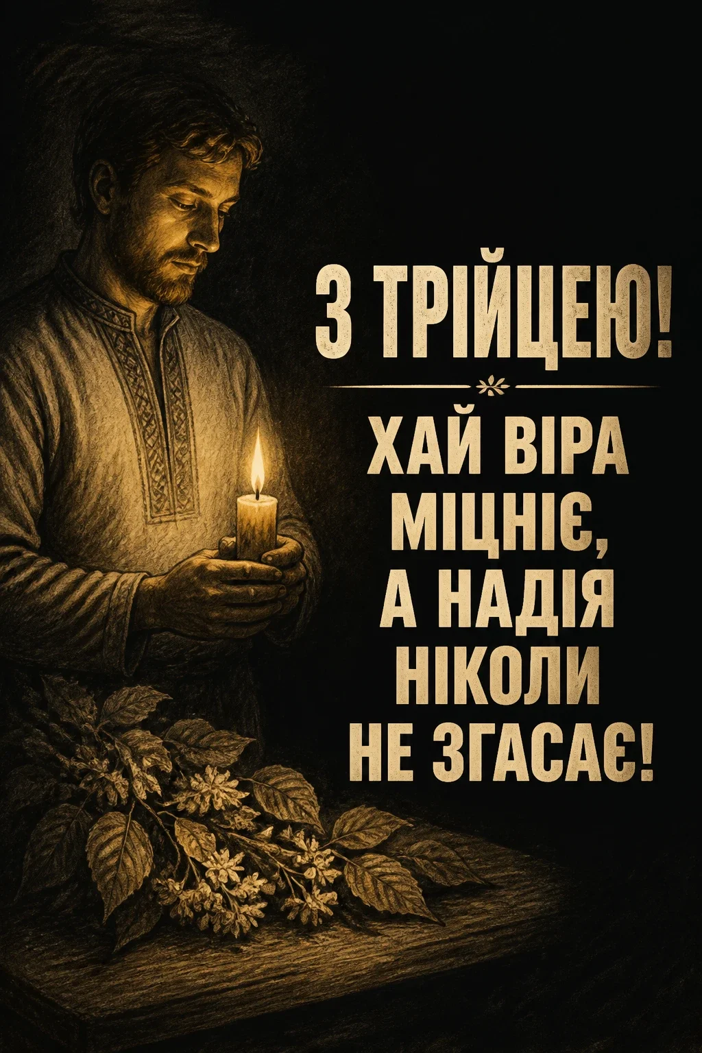 зеленими святами привітання з трійцею