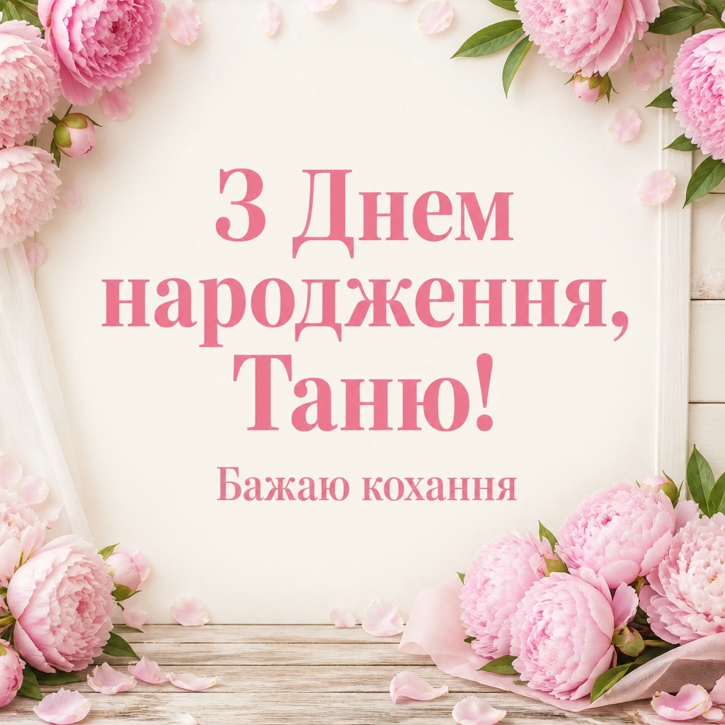 танюша привітання з днем народження таня українською
