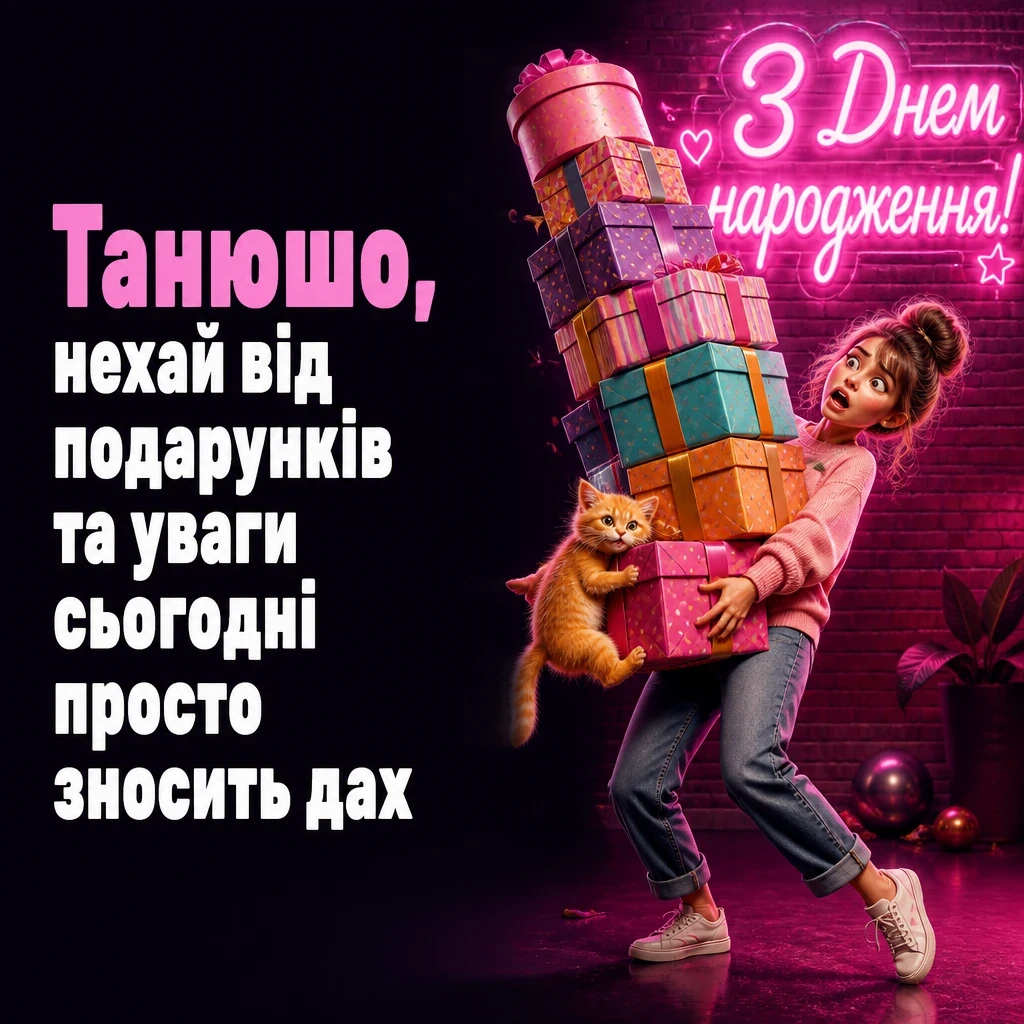 танюша привітання з днем народження таня українською