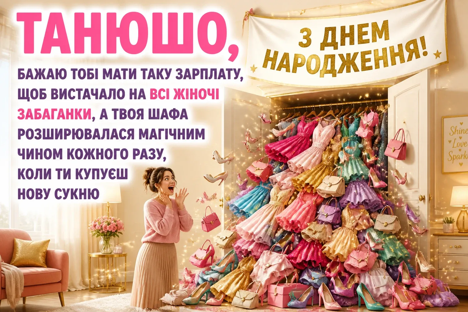 танюша привітання з днем народження таня українською