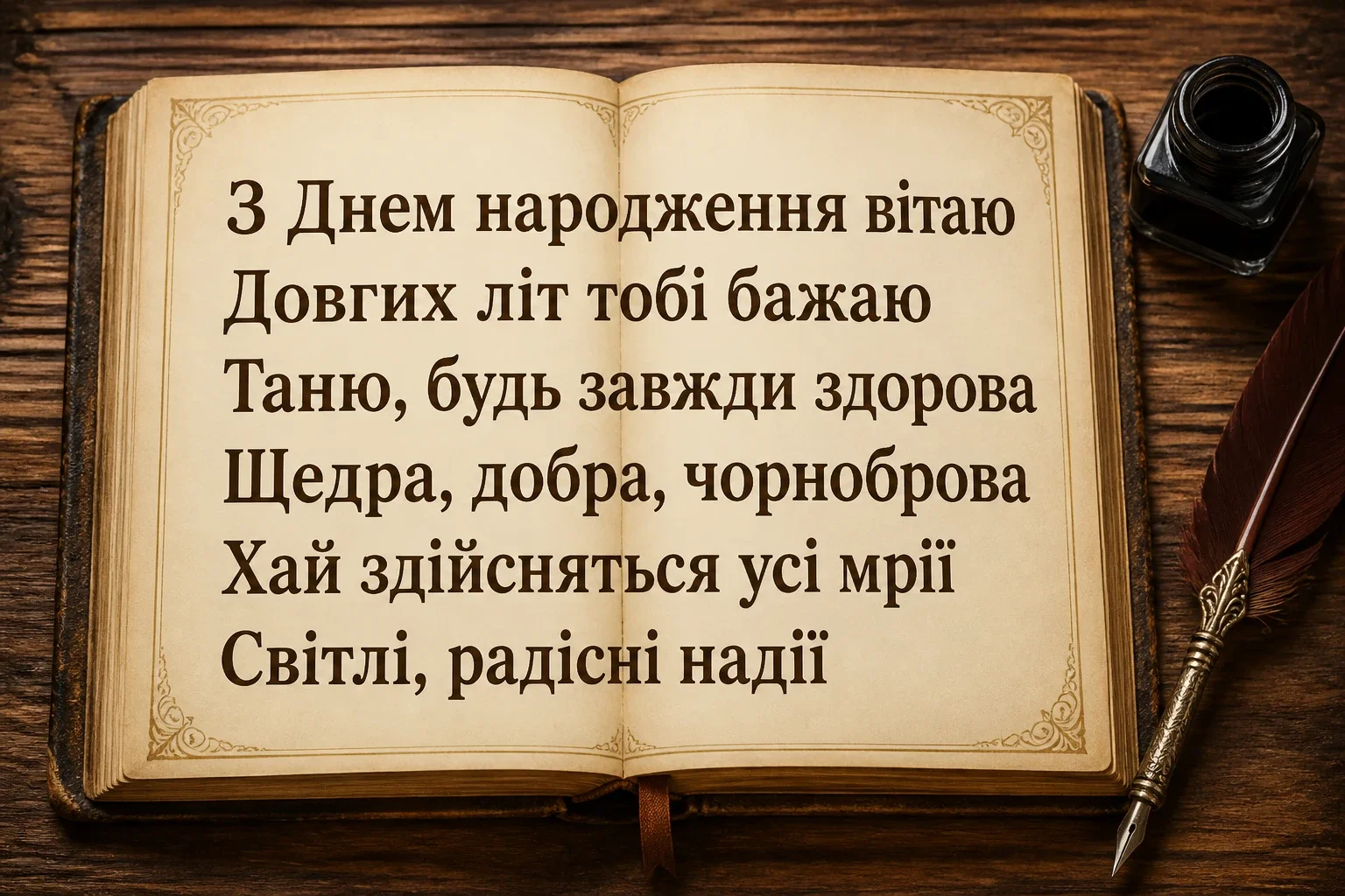 танюша привітання з днем народження таня українською