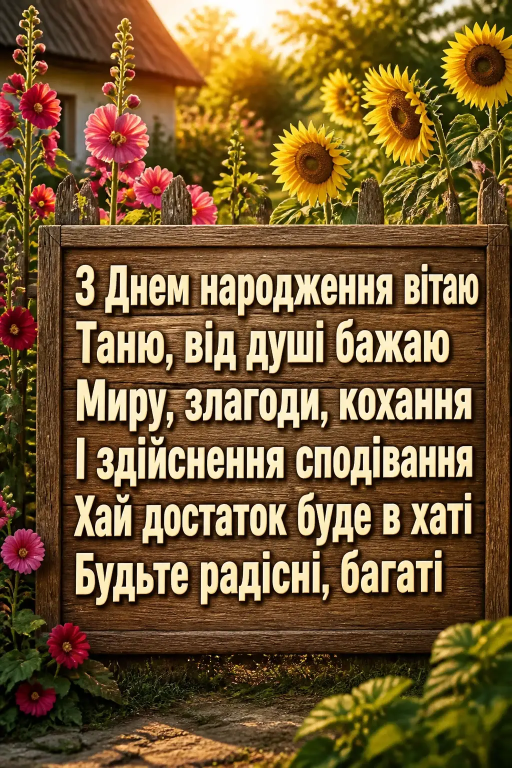 танюша привітання з днем народження таня українською