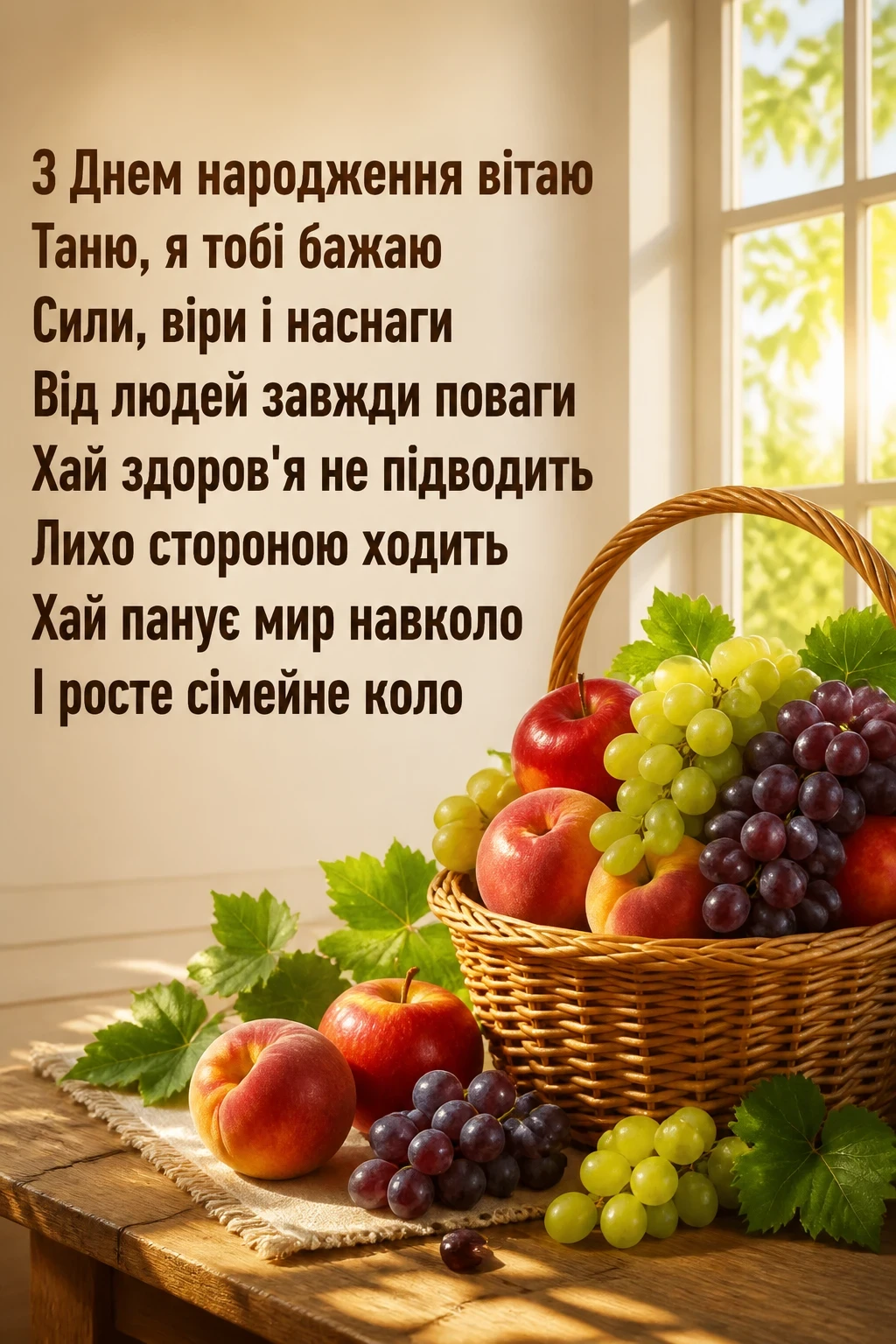 танюша привітання з днем народження таня українською