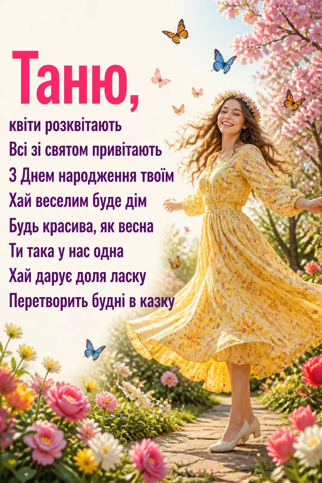 танюша привітання з днем народження таня українською