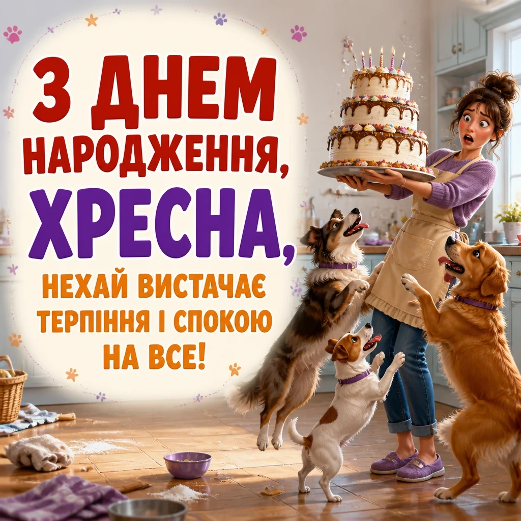 привітання з днем народження хресної