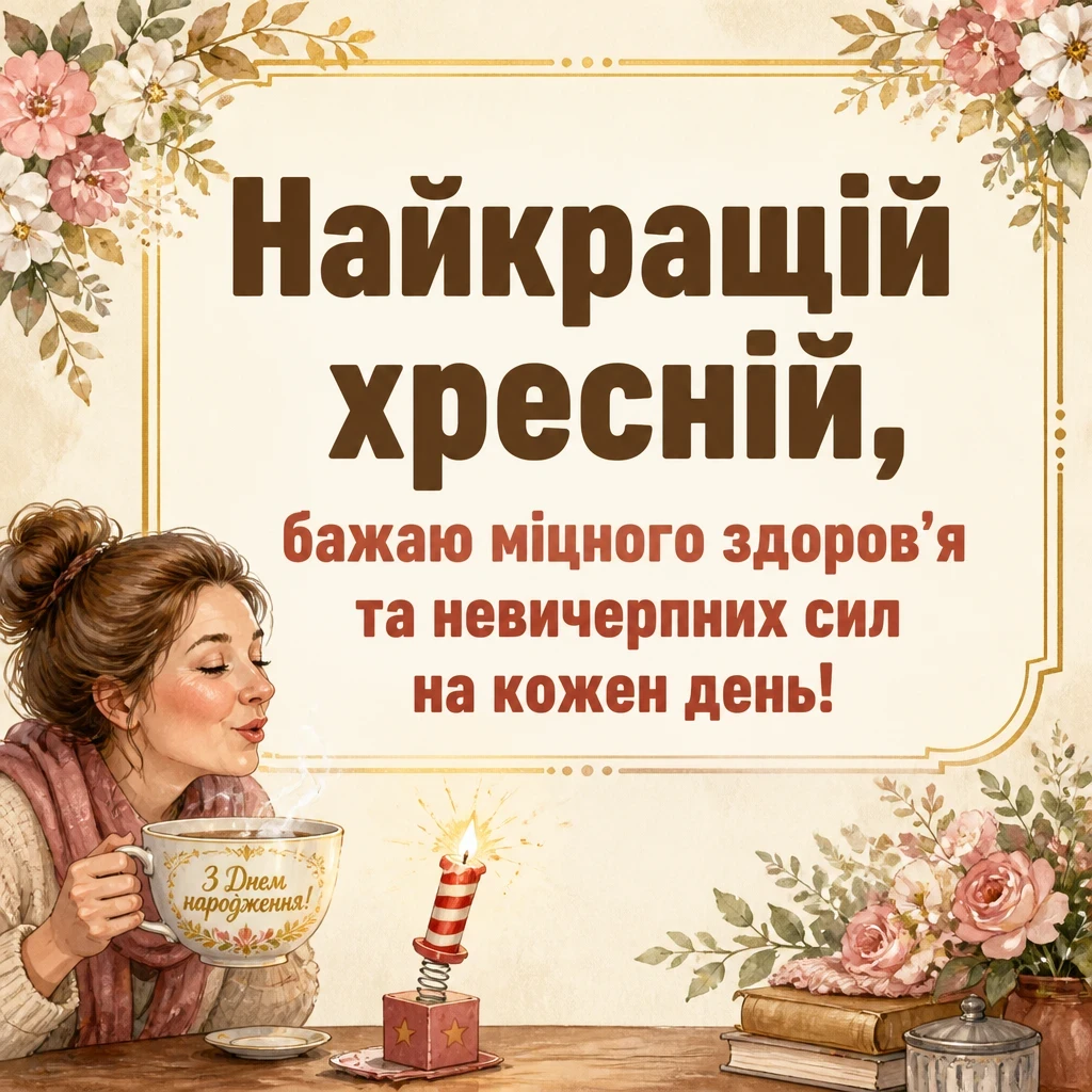 привітання з днем народження хресної
