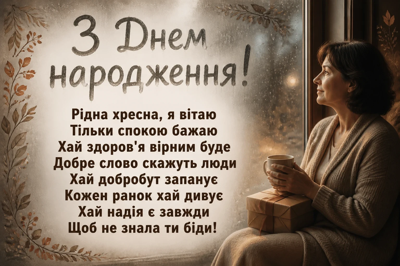 привітання з днем народження хресної