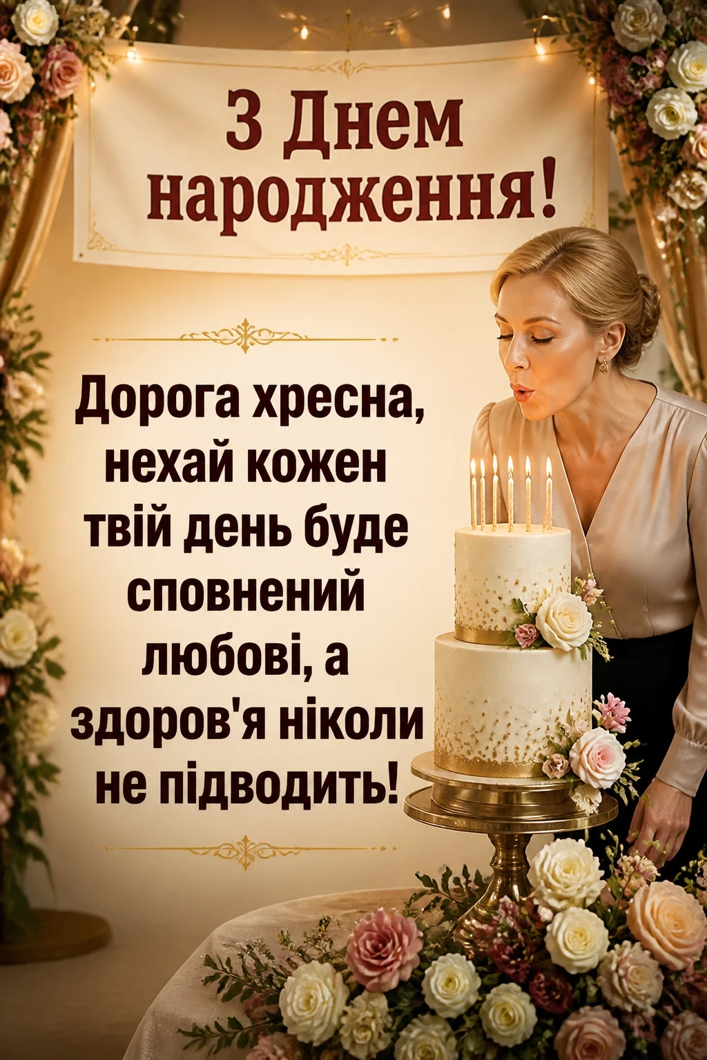 привітання з днем народження хресної