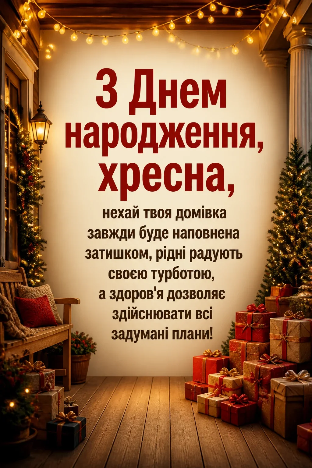 привітання з днем народження хресної