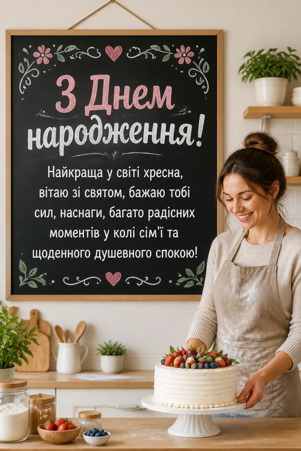 привітання з днем народження хресної