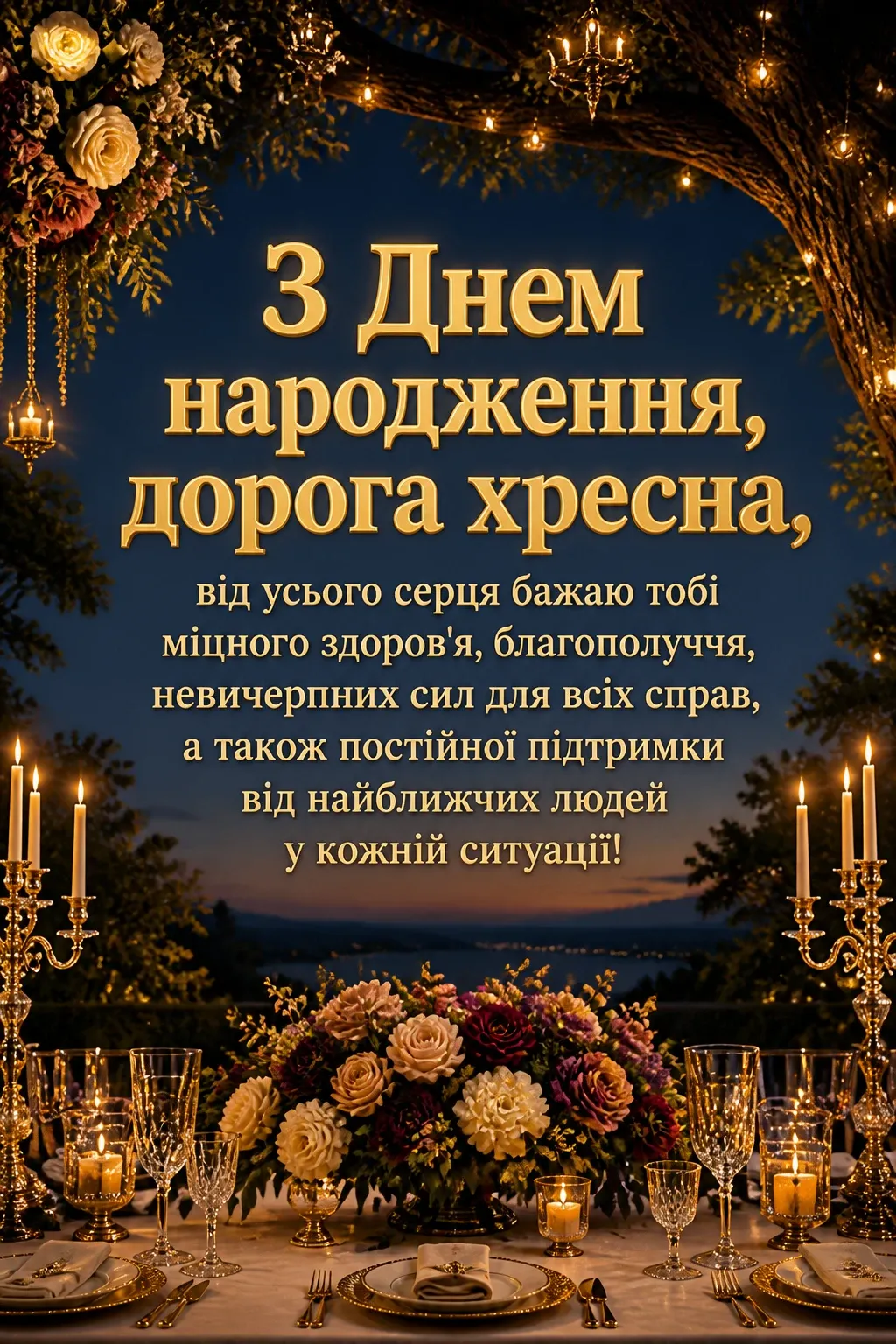 привітання з днем народження хресної