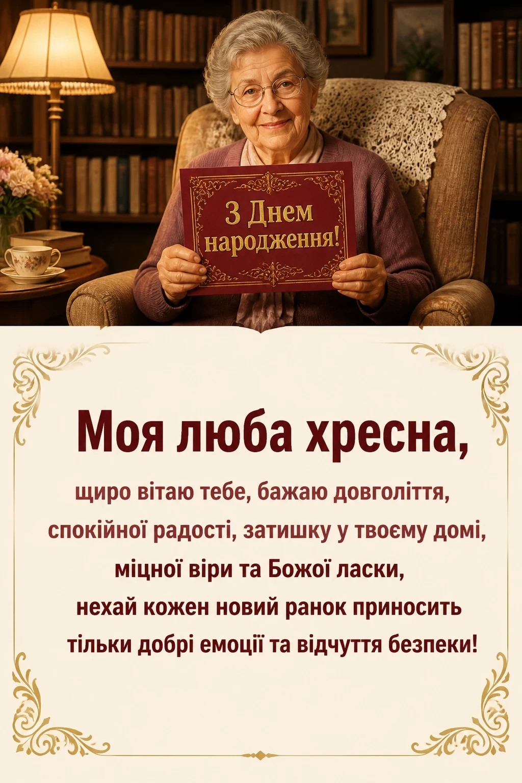 привітання з днем народження хресної