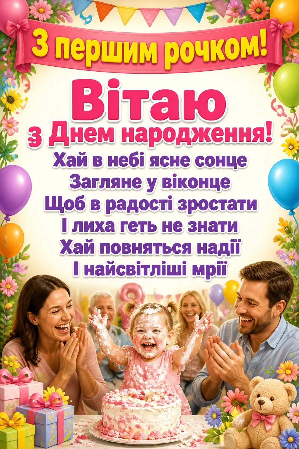 привітання з днем народження 1 рік дівчинці привітання з днем народження 1 рік дівчинці